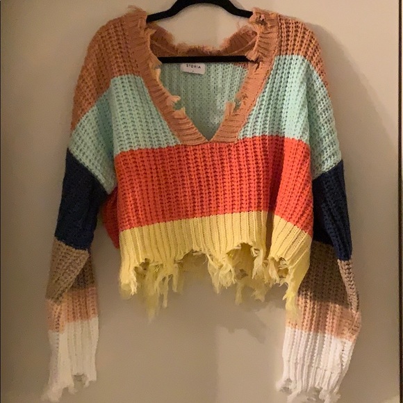 VICI Stripe Crop Sweater. Size Small - Picture 4 of 6